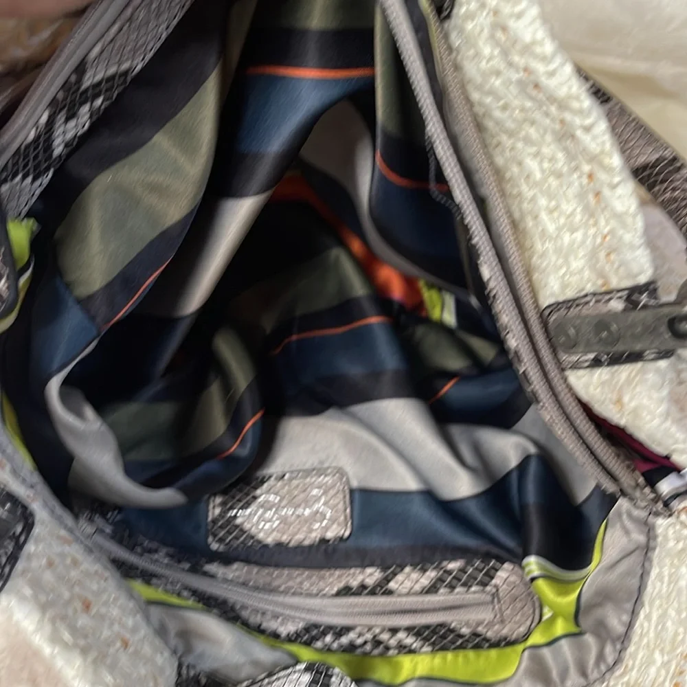 - Jessica Simpson Hobo Style Purse w/ Animal Print - Colorful Interior -